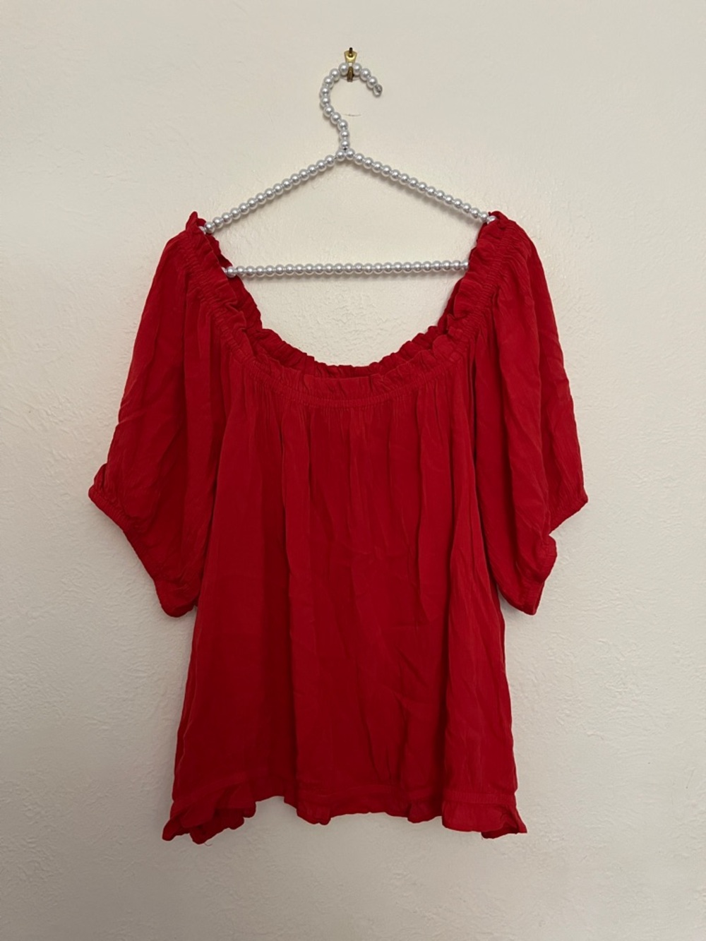 Maurices 3X red blouse top nwt stretch